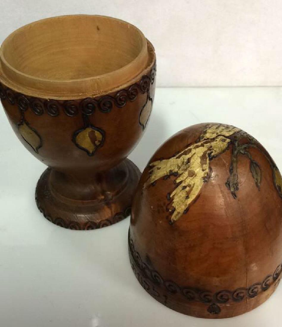 Vintage Wooden Etrog Cup W Dove Motif Design (1 of 8)