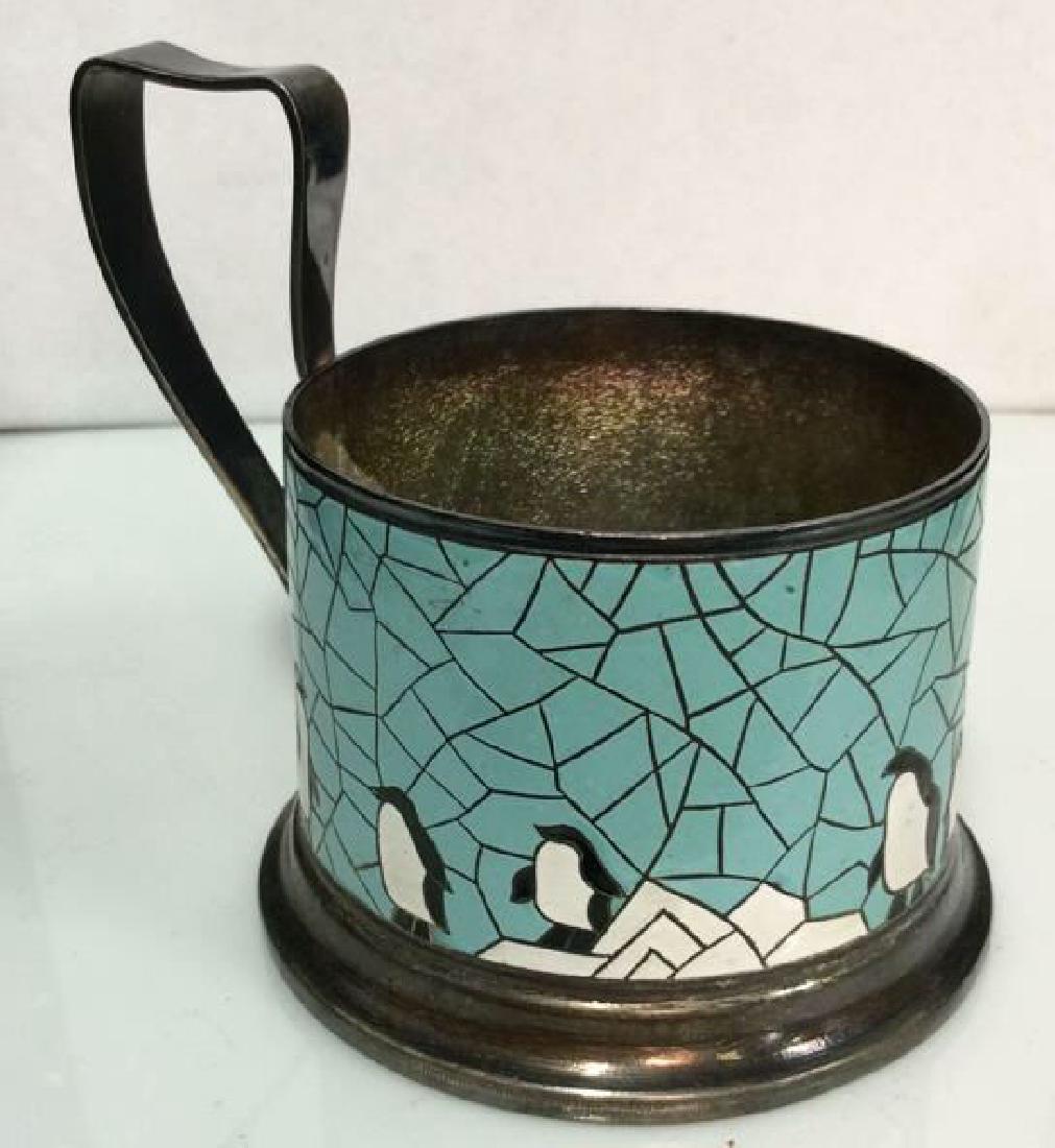 Silver Toned Metal Penguin Mosaic Cup Holder (1 of 8)