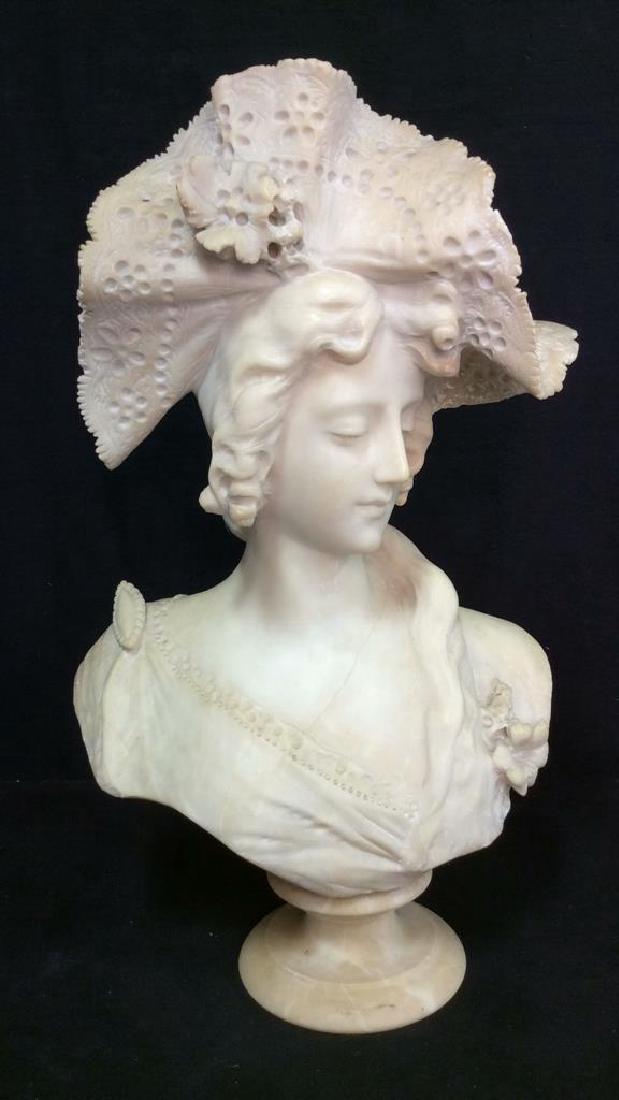 Alabaster Sculpted Female Bust (1 of 9)