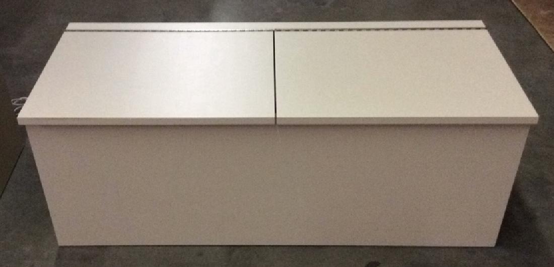 Beige Painted Wooden Trunk Chest W Two Lids (1 of 8)