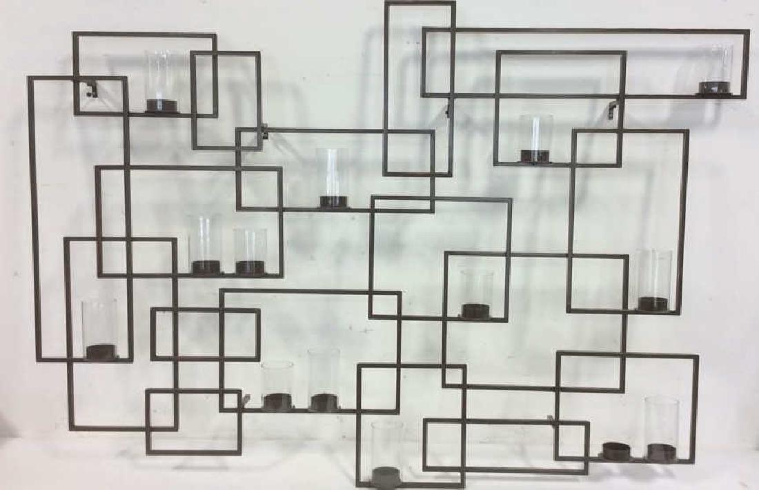 Metal Mid Century  Wall 14 Candle Holder Sculpture (1 of 10)