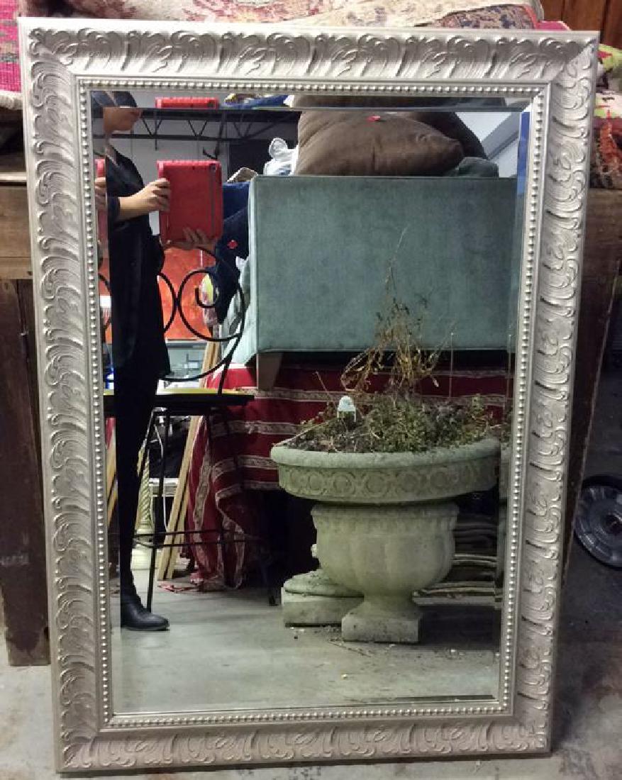 Ornately Framed Silver toned Wall Mirror (1 of 8)