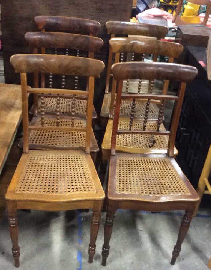 Lot 6 Caned Wooden Side Chairs (1 of 10)