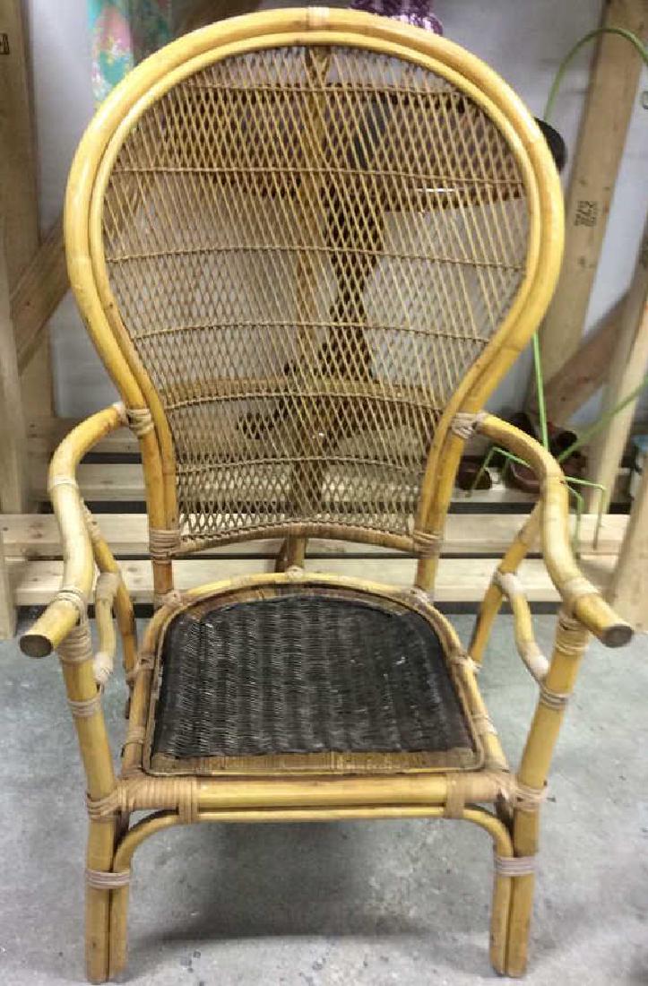 Bamboo & Woven Wicker Arm Chair (1 of 10)
