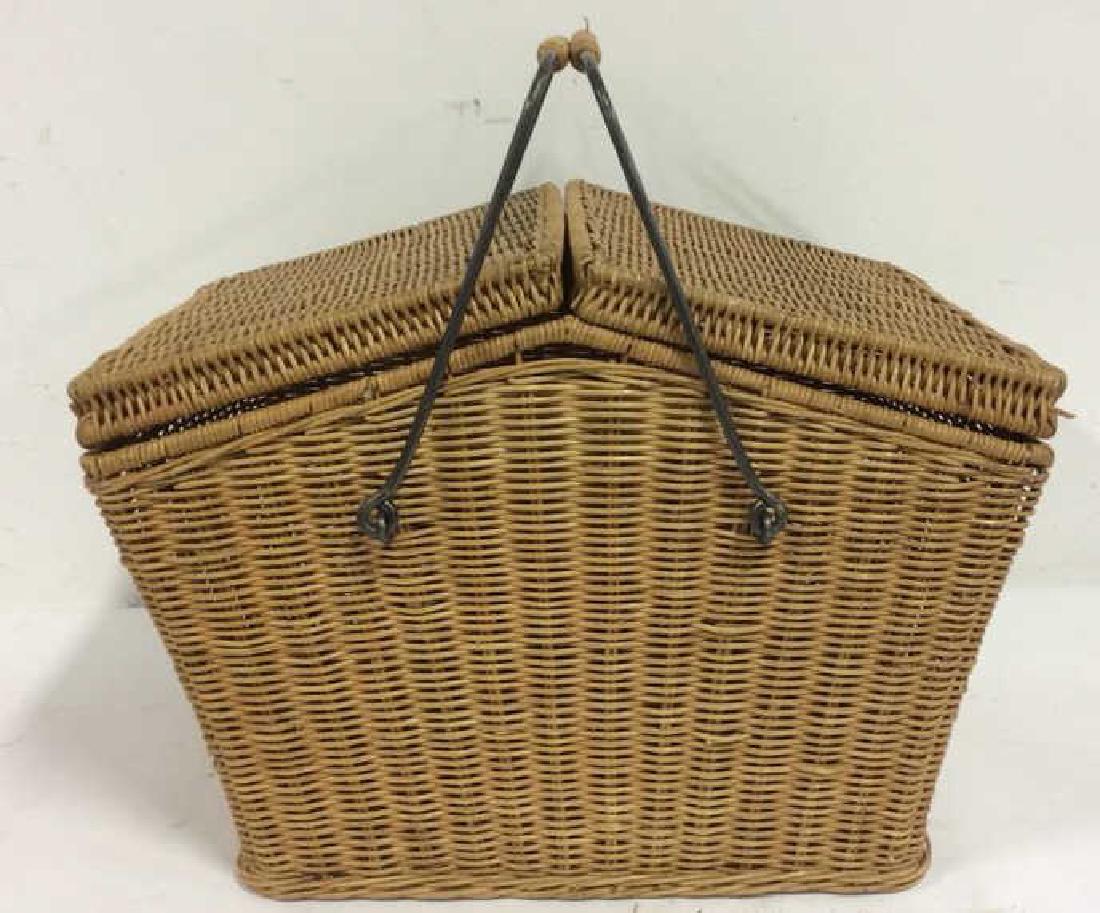 Woven Wicker Picnic Basket W 2 Handles (1 of 10)