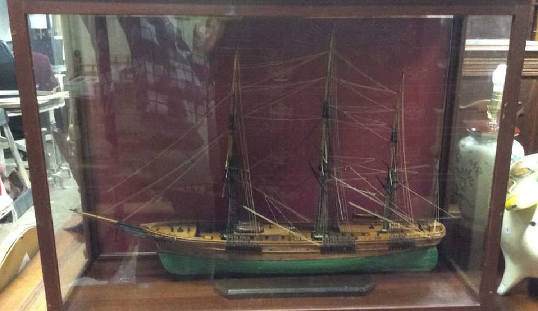 Ship Model W Wooden & Glass Case (1 of 10)