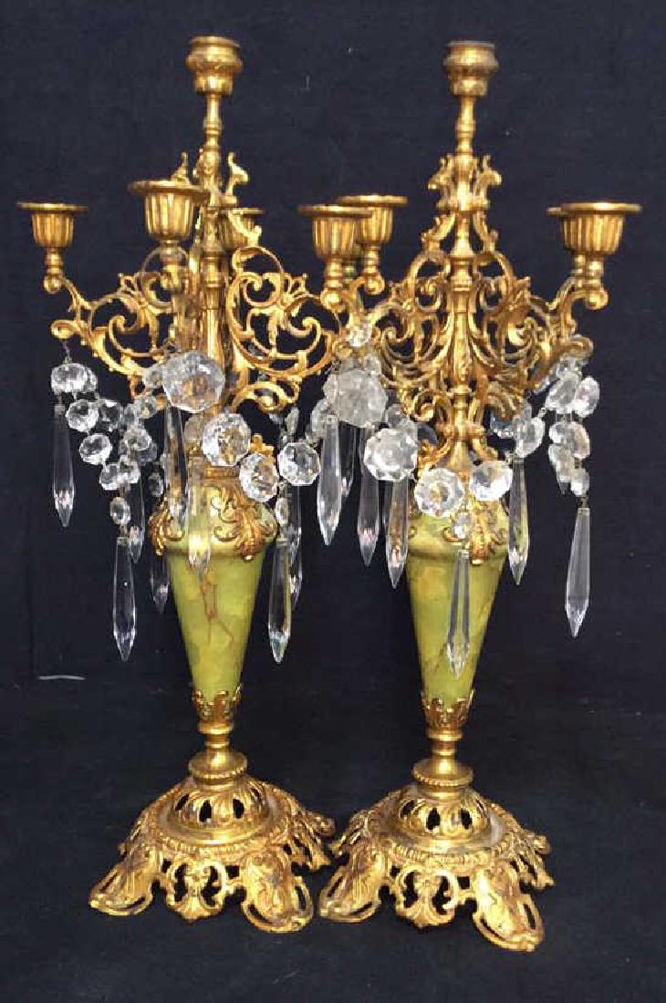 Pair Antique French Gilded Bronze Candelabras (1 of 11)