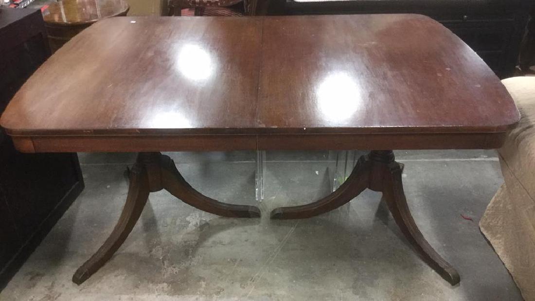 Mahogany Double Pedestal Leafed Dining Table (1 of 10)