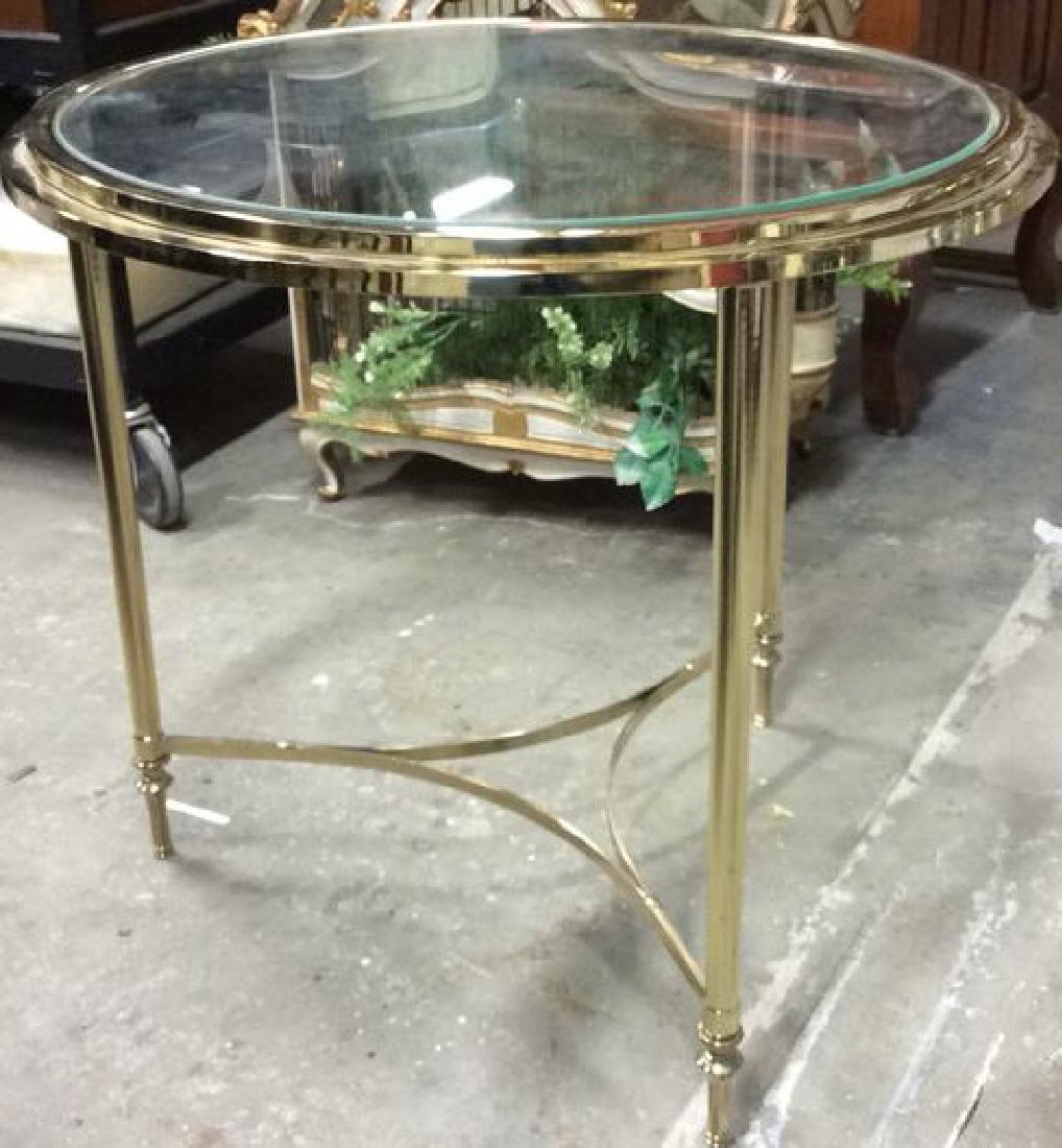Circular Brass Glass End Table (1 of 6)
