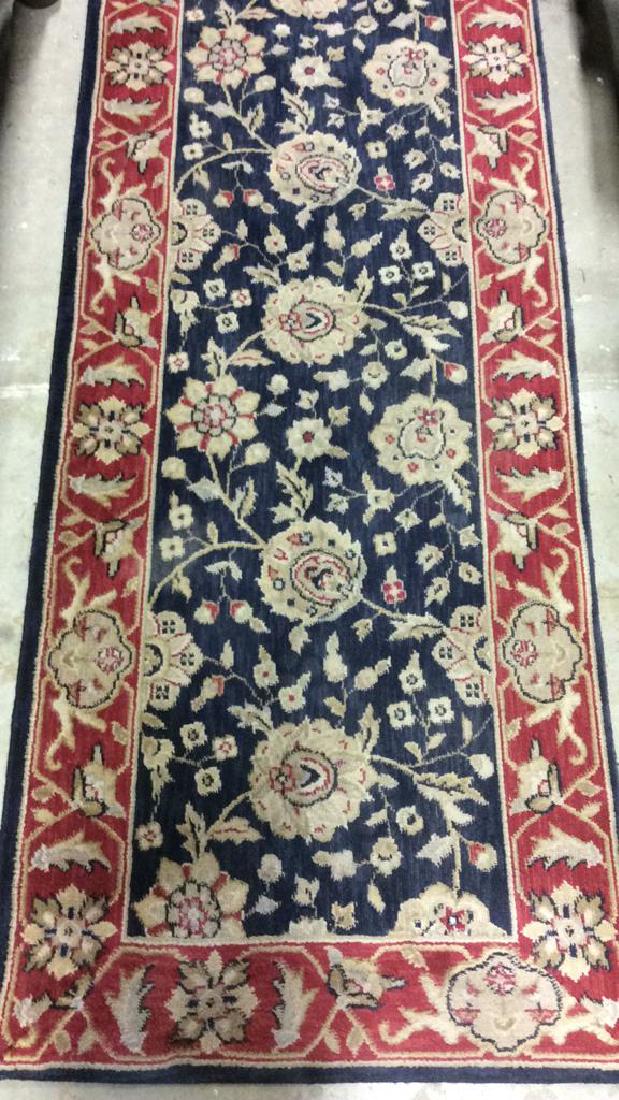 Navy Blue, Red And Beige Carpet Runner (1 of 9)