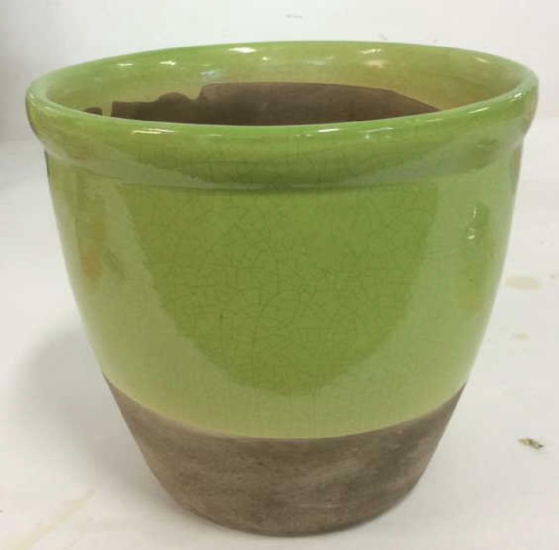 Green Crackle Glaze Ceramic Planter (1 of 6)