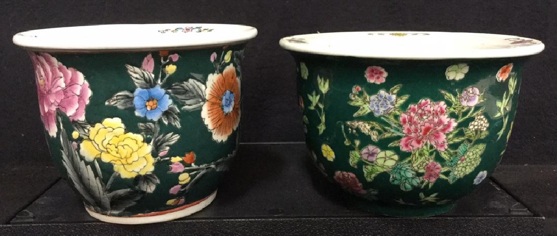 Lot 2 Asian Oriental Ceramic Porcelain Plant Pots (1 of 10)