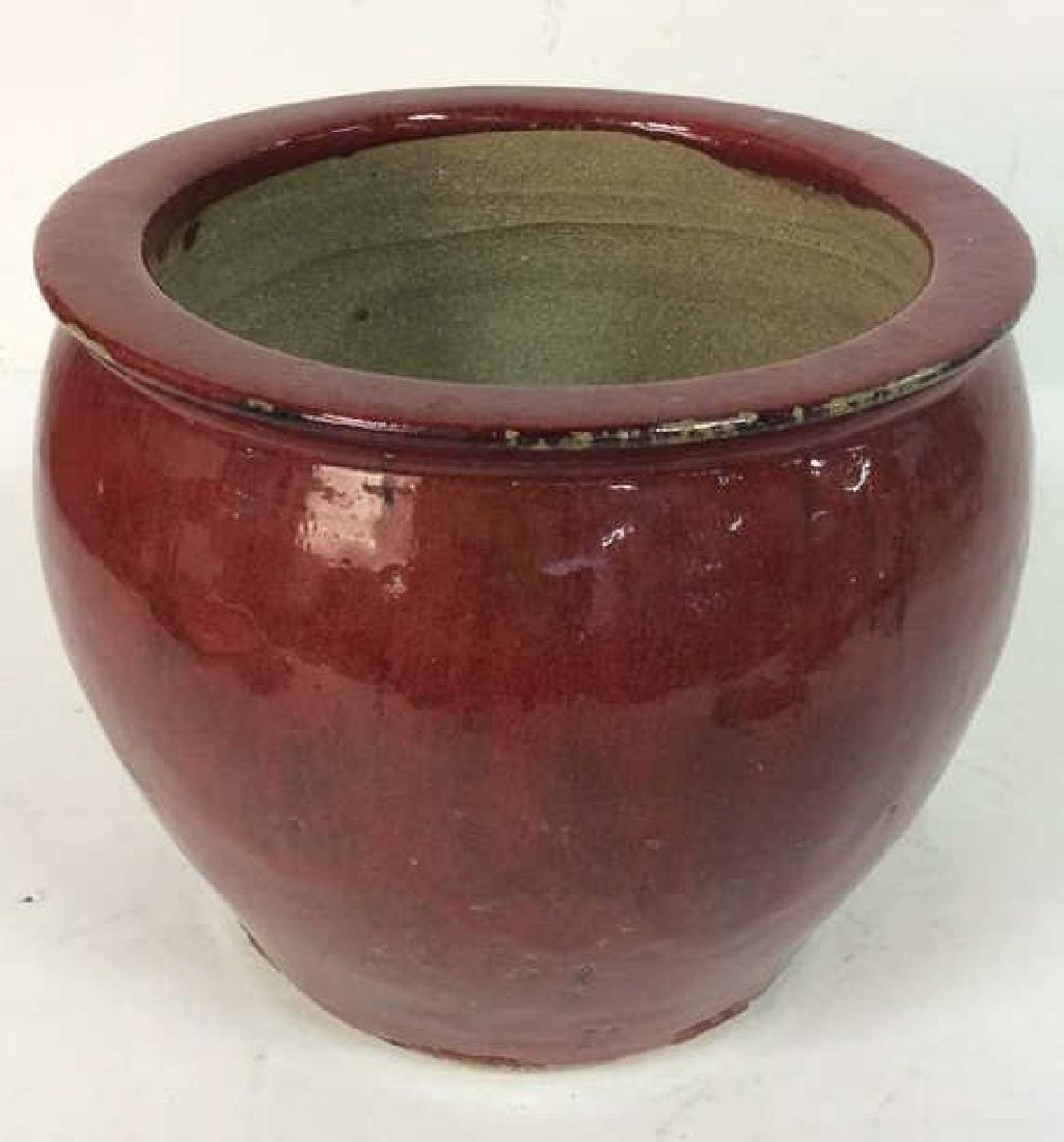 Red Toned Glazed Ceramic Pot (1 of 5)