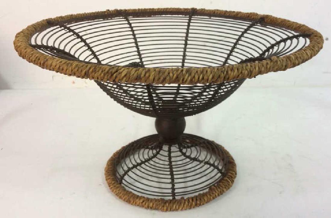 Metal Fruit Basket W Woven Wicker Edges (1 of 5)