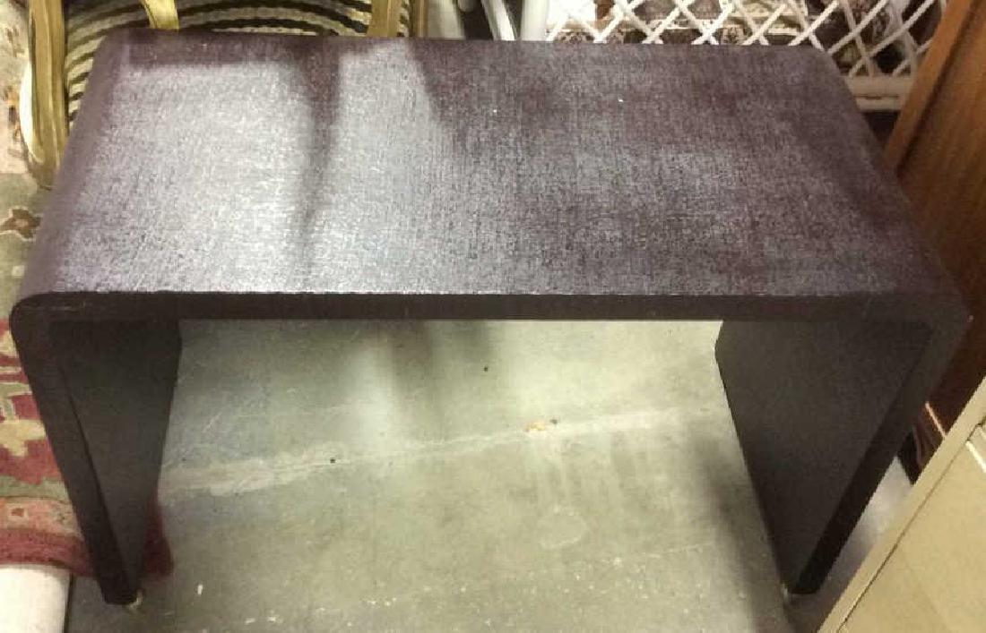 Brown Toned Wood Waterfall Table W Wheels (1 of 6)