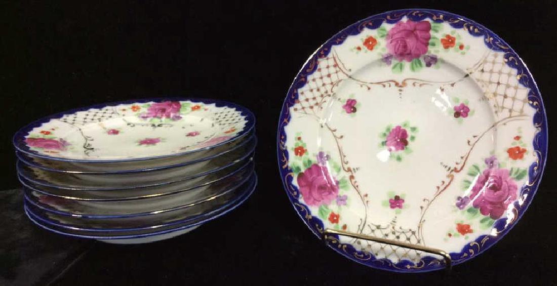 Set 8 Floral Filigree Decorated Dessert Plates (1 of 8)