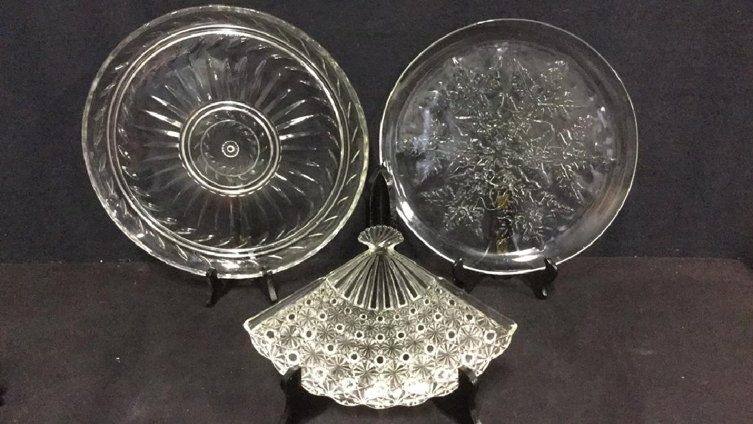 Lot 4 Mix Of Depression Glass Platters (1 of 10)