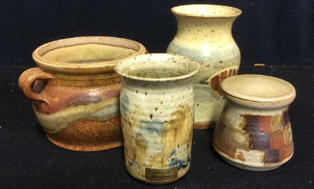 Lot 4 Signed Stoneware Pots & Jars (1 of 10)