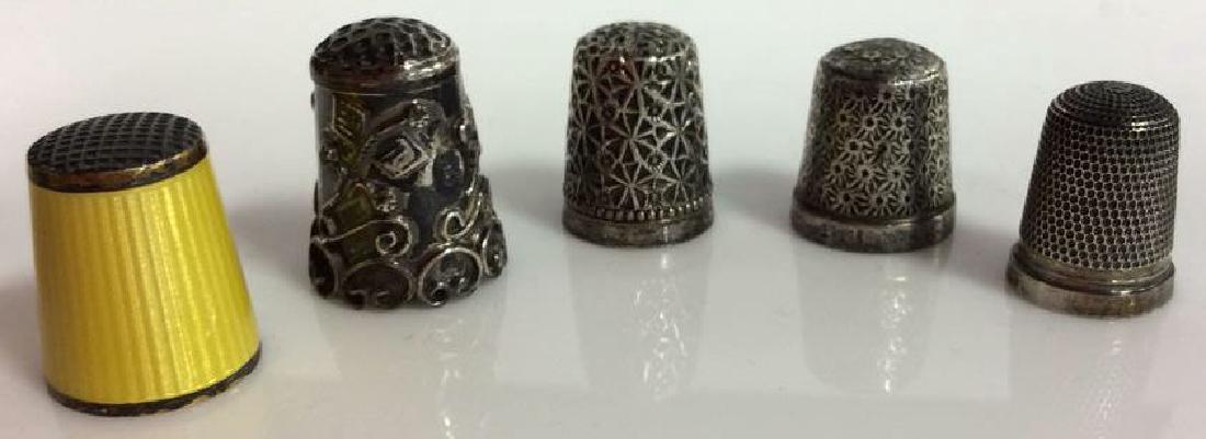 Lot 5 Vintage Sterling Silver Sewing Thimbles (1 of 10)