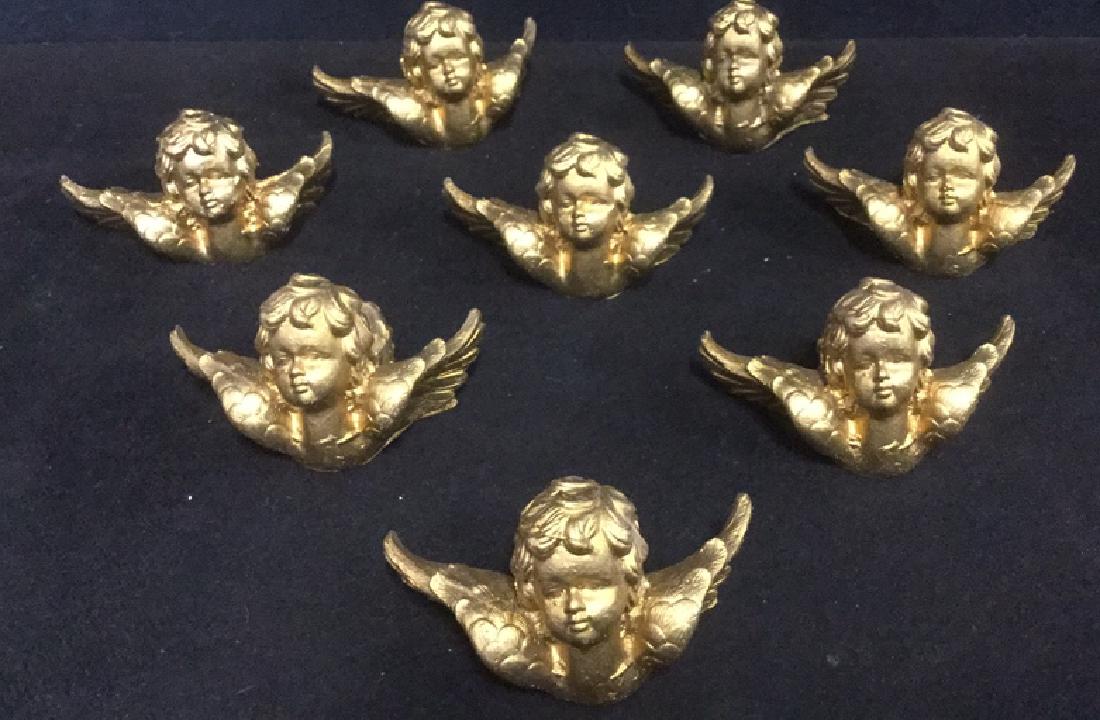 Lot 8 Gold Toned Cherub Candle Holders (1 of 8)