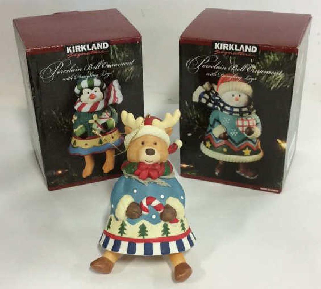 Lot 3 KIRKLAND Porcelain Bell Ornaments (1 of 6)