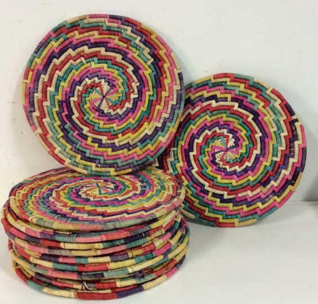 Set 12 Woven Multicolored Place Mats (1 of 8)
