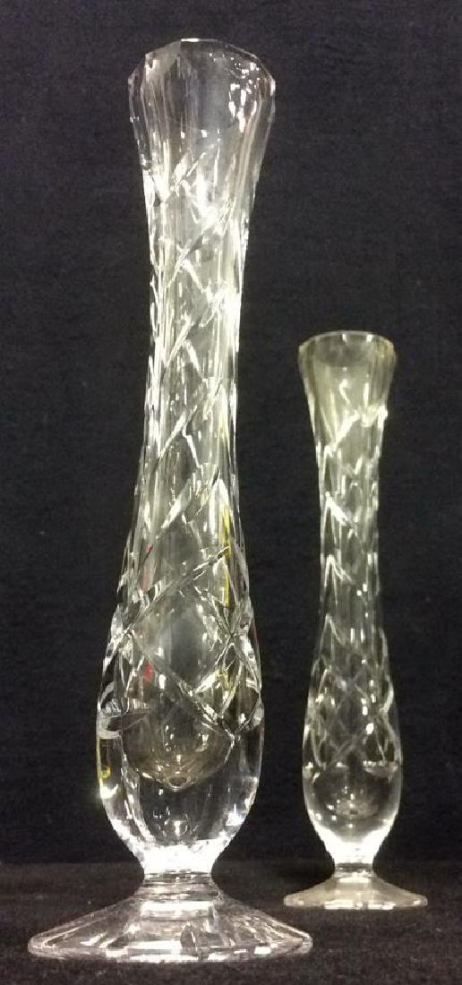Pair Cut Glass Candlestick Holders (1 of 5)