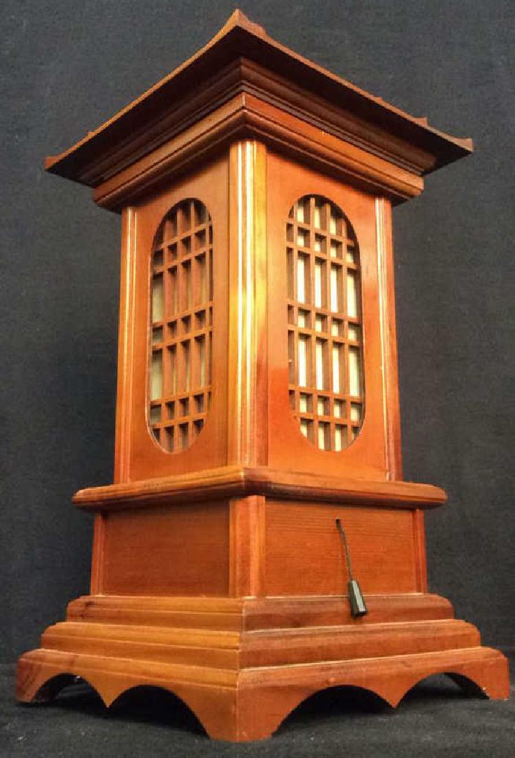 Carved Asian Style Pagoda Wooden Lamp (1 of 5)