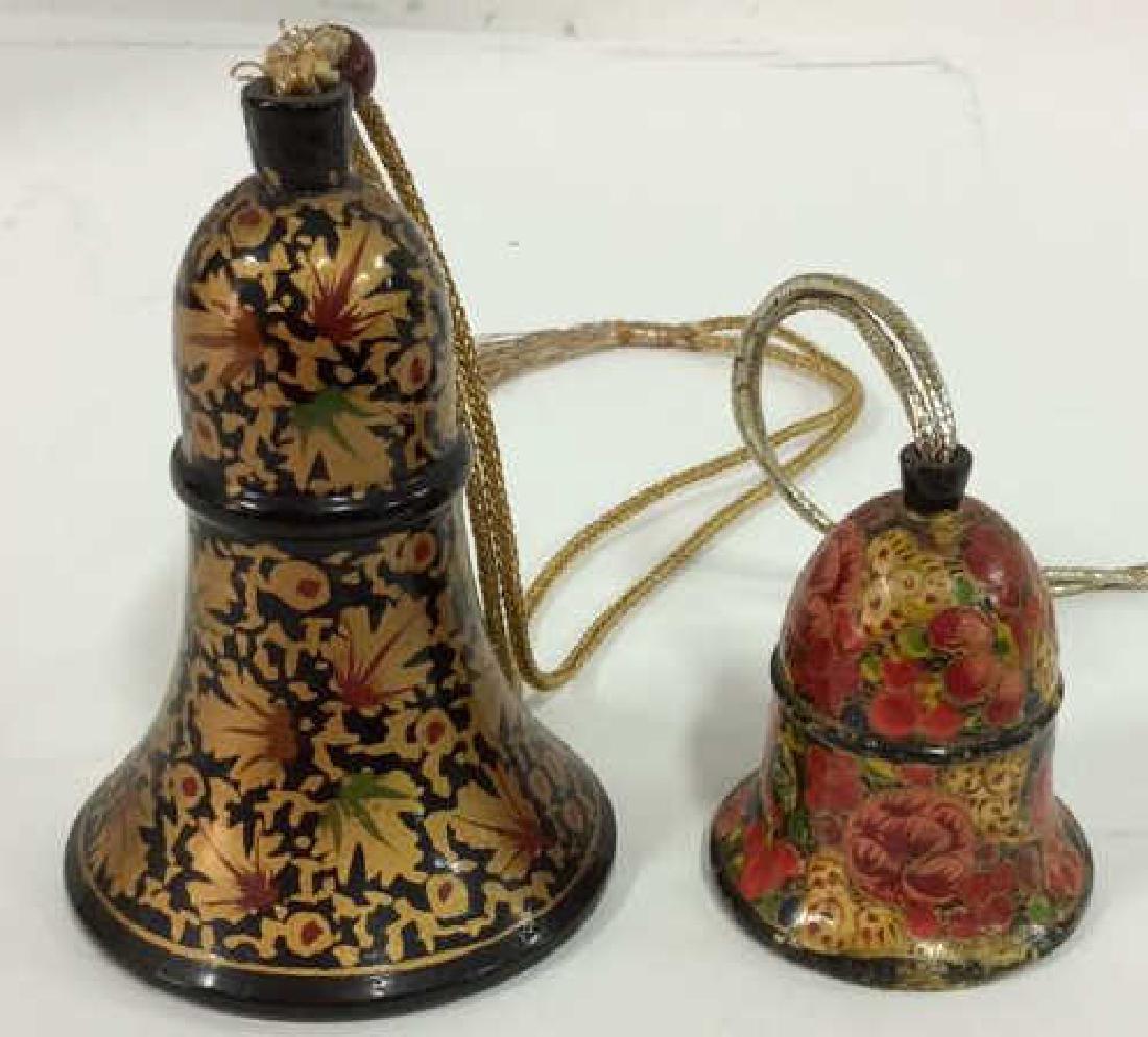 Pair Vintage Painted Wooden Bells (1 of 8)