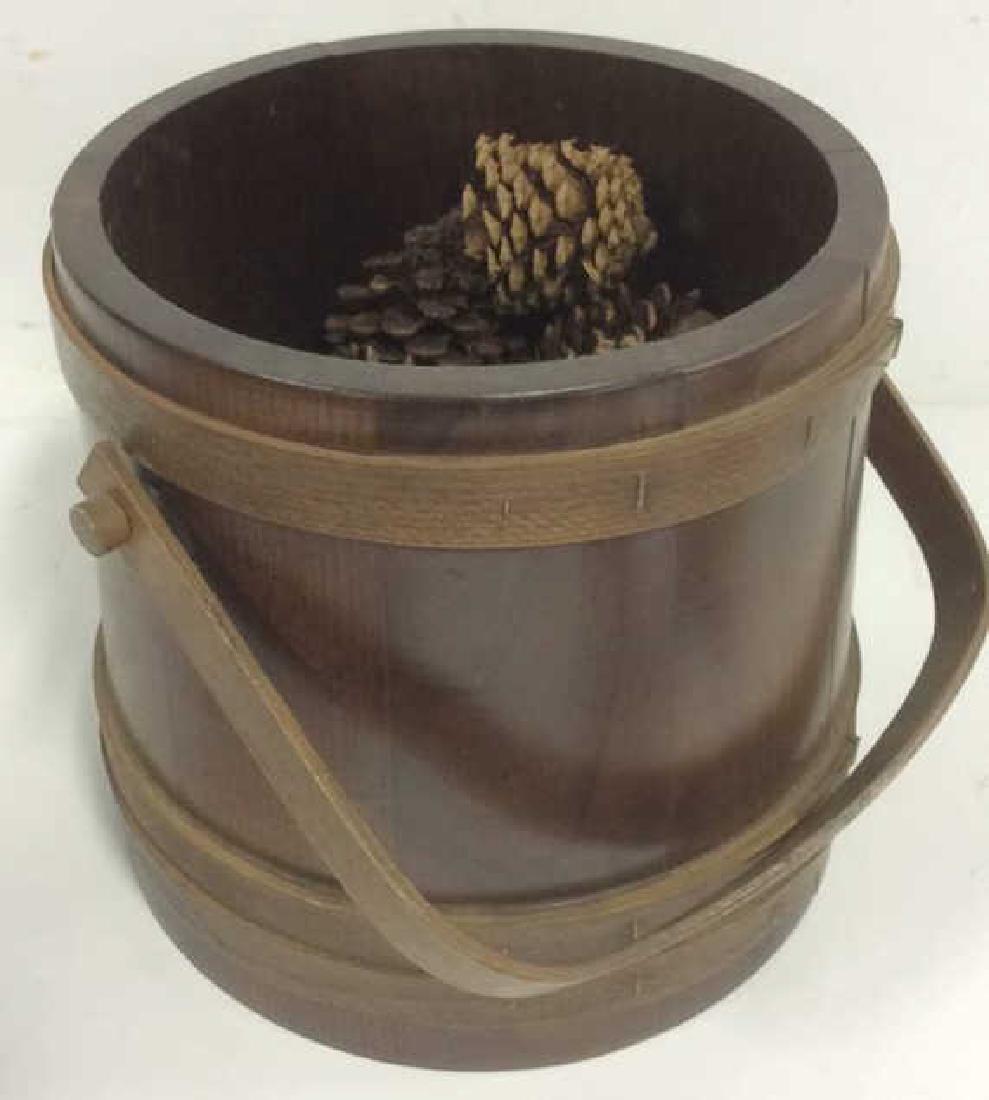 Wooden Barrel form w Banding Bucket W Handle (1 of 5)