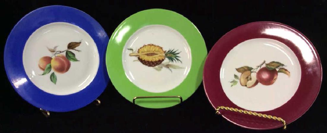 Set 3 LIMOGES Porcelain Fruit Motif Plates (1 of 8)