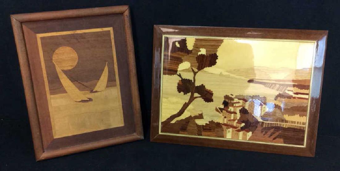 Lot 2 Wooden Inlay Scenic Artwork (1 of 10)
