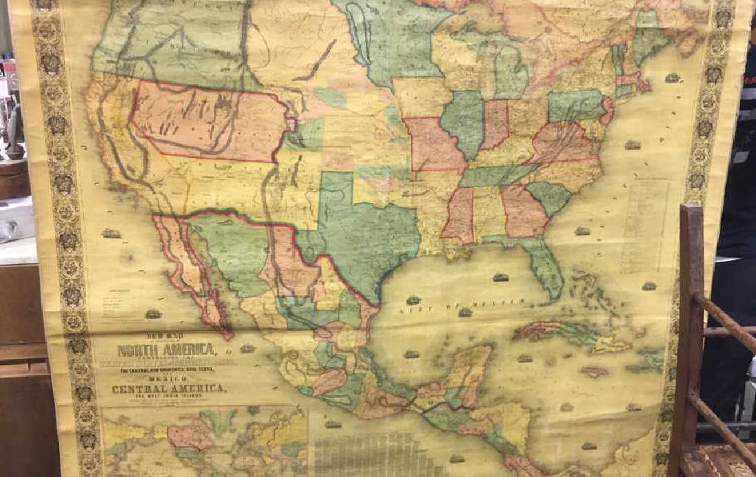 Vintage Paper W Canvas Map of USA (1 of 8)