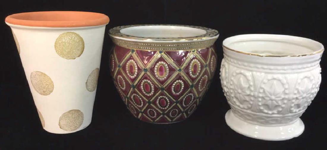Lot 3 Assorted Ceramic Pottery Planters (1 of 6)