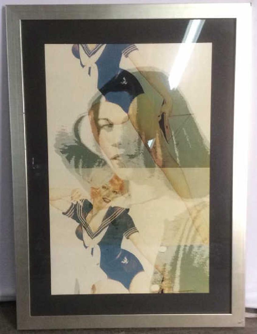 Framed & Matted Thrisha Myleck Lithograph: Professionally Framed & Matted Trish Myleck Photo collage Lithograph. Artist Trisha Myleck used a photograph taken by herself c1990 and an old photograph of her grandmother c1946, photograph titled ��
