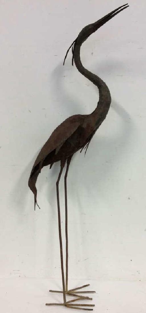 Rough Hewn Metal Stork Sculpture Statuette (1 of 8)