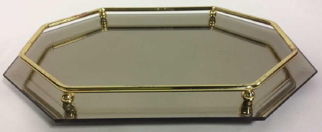 Octagonal Shaped Vanity Mirror Galleried Tray (1 of 5)