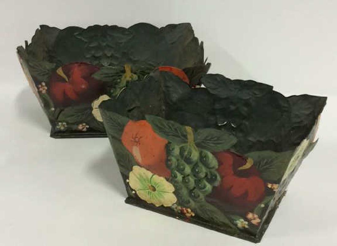 Pair Painted Metal Tole Planters (1 of 8)