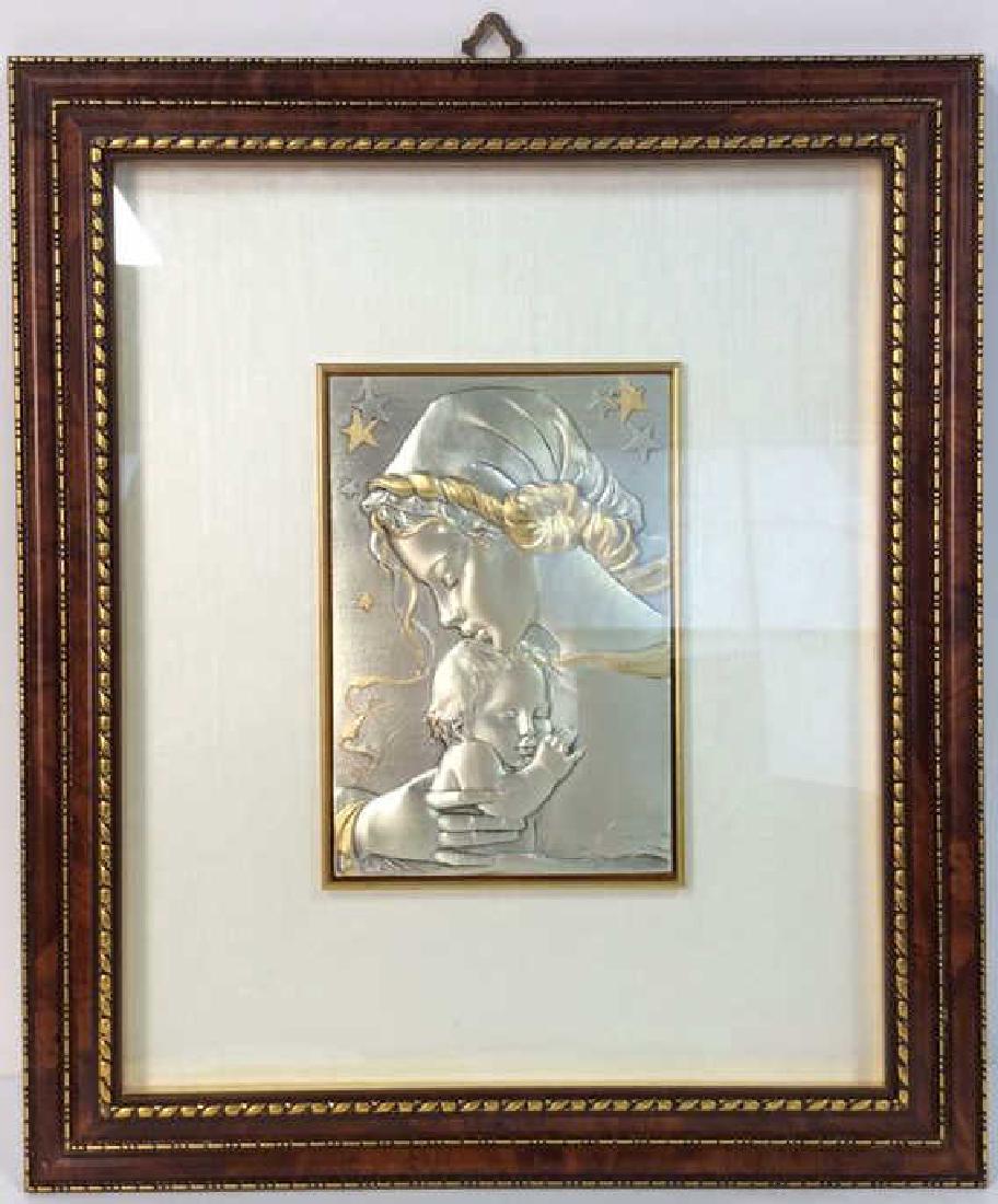 Signed Sterling Silver Carved Plaque Mother (1 of 10)