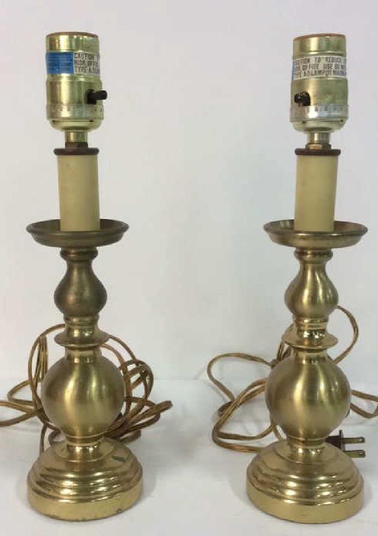 Pair Gold Toned Brass Shaped Lamps (1 of 5)