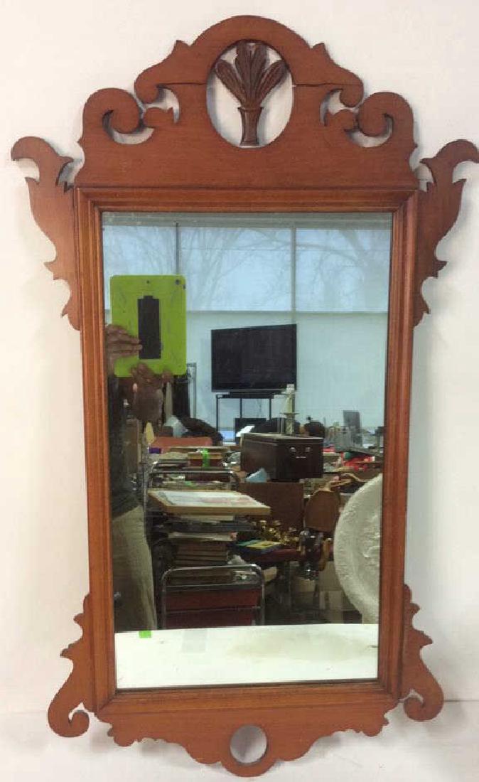 Carved Painted Wooden Mirror (1 of 7)