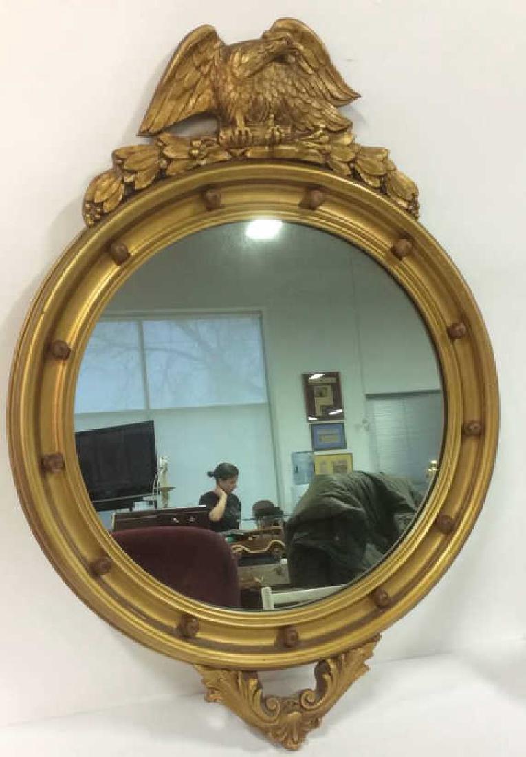 Gold Leafed Eagle Topped Wood Frame Mirror (1 of 5)