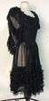 KRIZIA Vintage Black Sheer Ruffle Cocktail Dress