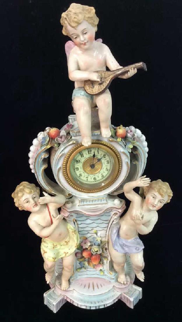 Vintage Porcelain Cupid Figural Standing Clock (1 of 9)