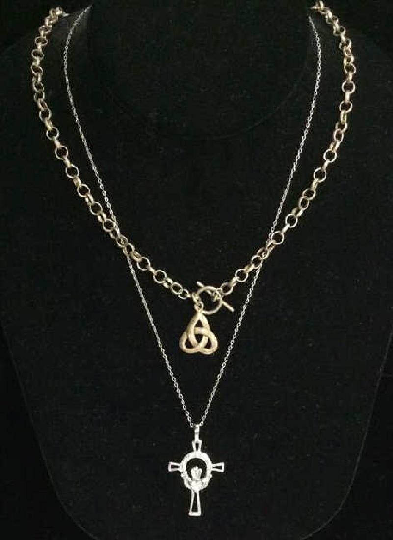 Lot 2 Sterling Silver Necklaces Jewelry (1 of 9)