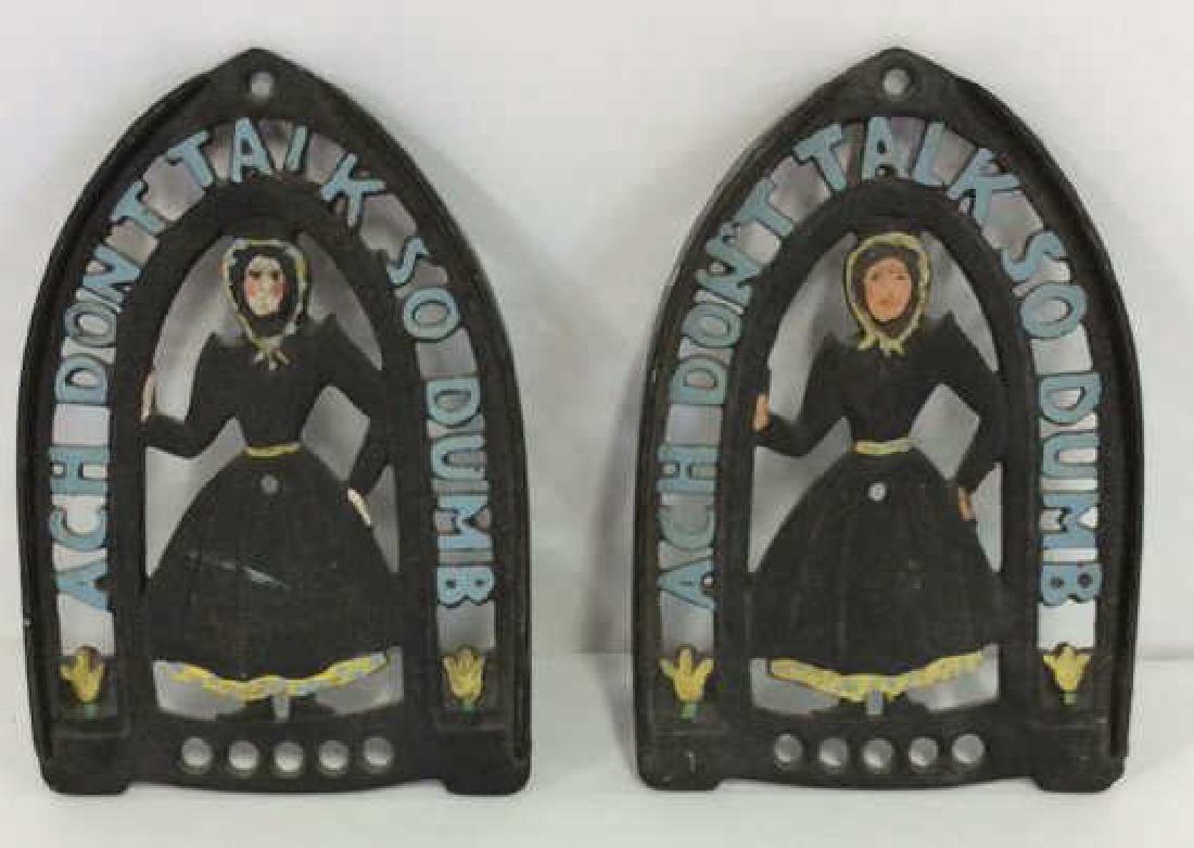 Pair Vintage German Cast Iron Trivets (1 of 8)