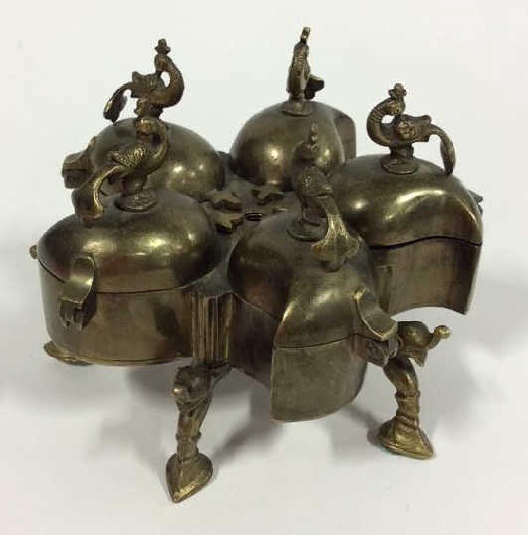 Sectioned Footed Brass Censer (1 of 8)