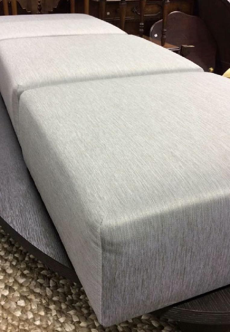 3 Pewter Toned Upholstered Ottomans (1 of 10)