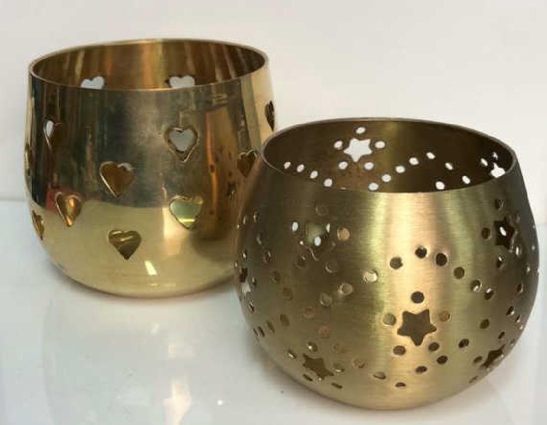 Lot 2 Brass Toned Candleholders Votives (1 of 8)