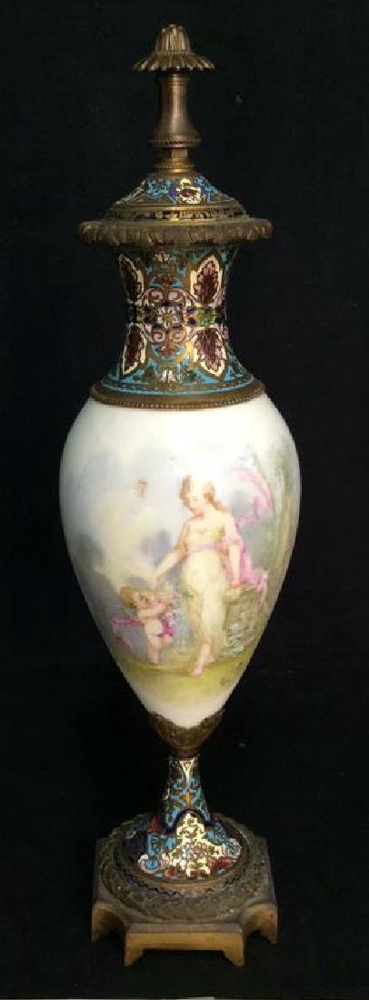 Vintage Painted Porcelain Decorative Urn (1 of 9)